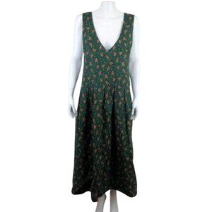 Vintage Pam's Closet Jumper Pinafore Dress Green Teddy Bear Christmas Lights